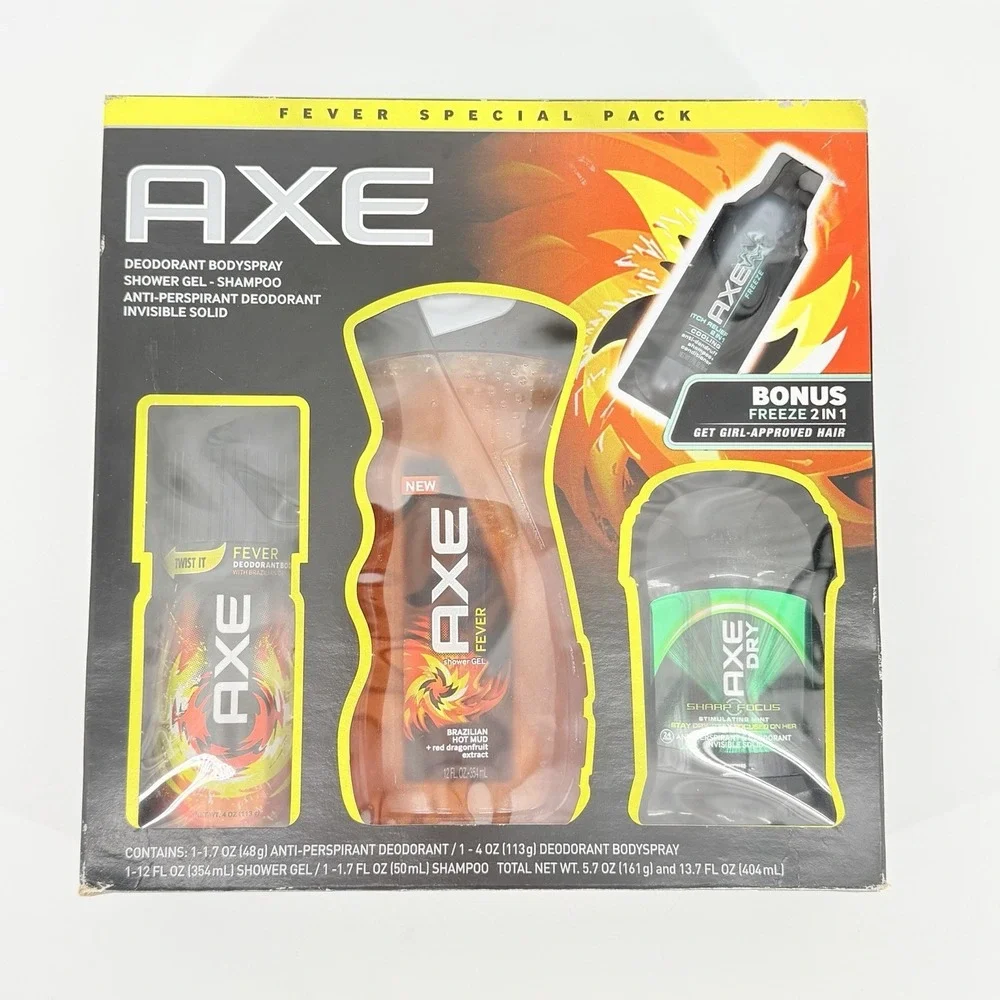 AXE Fever Brazilian Hot Mud Dragonfruit Retired Deodorant Body Spray Shower Gel